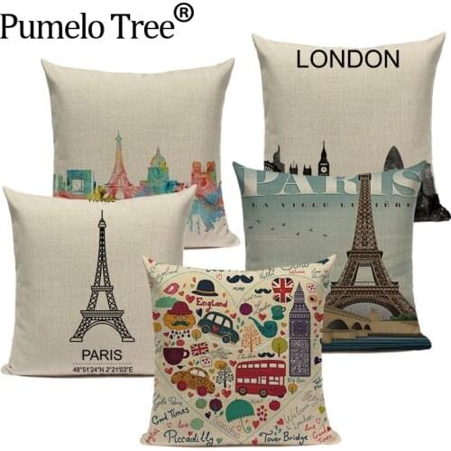 Texture scandinavian style Yarn london pillow England Sofa Pillow Throw 45Cmx45Cm Square Wedding Decoration Printed Pillow Cover