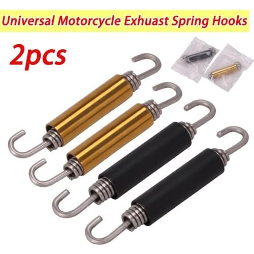 2PCS Motorcycle Universal Exhaust Spring Hooks Stainless Steel Front Middle Link Pipe Rotatable Metal Springs Practical Thicken