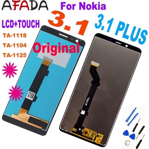 Original For Nokia 3.1 LCD Display Touch Screen Digitizer Assembly Replacement For Nokia 3.1 plus LCD TA-1118 TA-1104 TA-1125