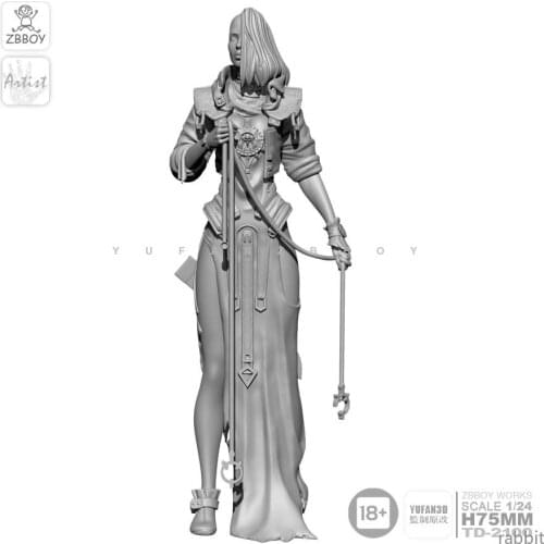 1/24 Resin Figure Kits rope Woman resin Soldier self-assembled 75MM TD-2100