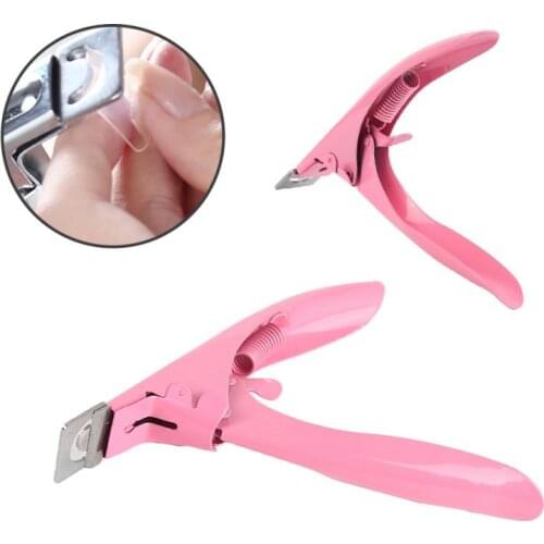 1pcs Nail Art Edge Cutter Professional Acrylic False Nail Clipper Tips Special Type U Manicure Pedicure PINK Nipper Tools TSLM1