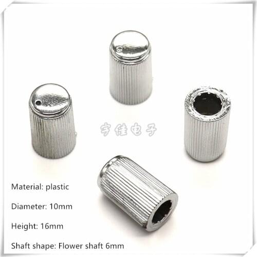 10 Piece 10x16MM silver plating plastic knob potentiometer rotary encoder volume switch knob suitable for flower shaft 6MM