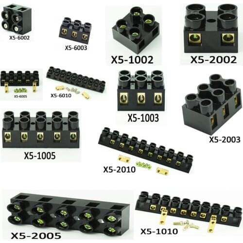10Pcs X5 -6002/6003/6005/6010/2003/2002/2010/1005 Terminal high current terminal block Wire butt connector