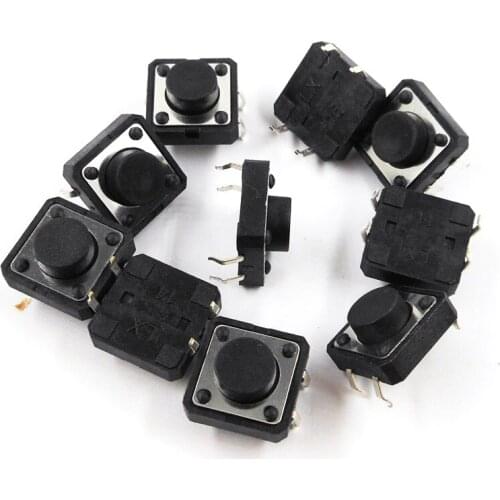 12*12*6 MM DC12V 0.5A 4 Feet Direct Plug-in Small Push Button Switch 12x12x6 Copper Foot Toy Switches10PCS/LOT