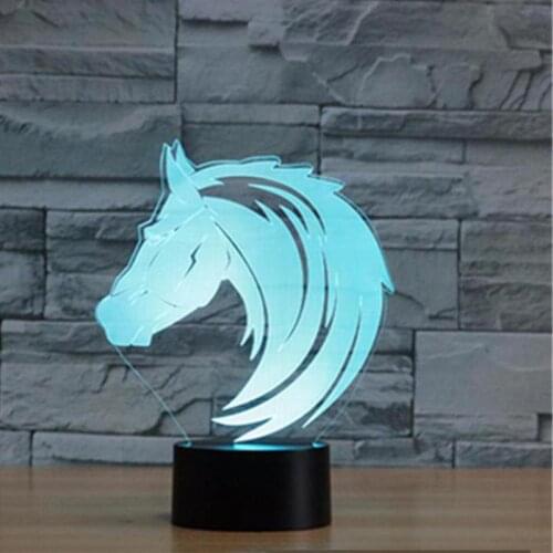 7 color change Horse 3d Lamp Multi Color Touch Led Visual Led Night Light Gift Decoration Atmosphere Table Lamp