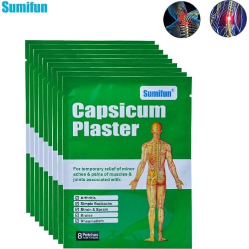40/80Pcs Sumifun Capsicum Plaster Muscle Strain & Sprain Pain Relief Simple Backache Wrist Arthritis Bruise Pain Patch K02001