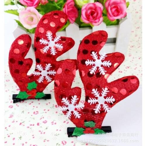 Pet Hair accessories Dog hairpin antlers Christmas BB stereo ear clip hairpin Christmas deer ear stereo clip pet supply 30pcs