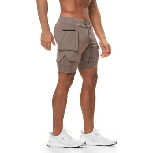 2021 New Quick Dry Sport Shorts Men Double-deck Jogging Running Shorts Men 2 In 1 Gym Sports Fitness Workout Short Pants Men