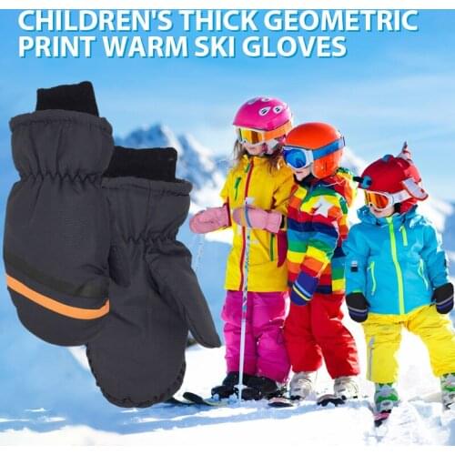 Children Ski Gloves Winter Warm Gloves Thick Velvet Knitted Mittens Gloves For Girls Boys Keep Hands Warm For 0-5Y