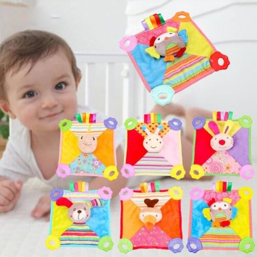 Baby Plush Animal Pacifier Square Saliva Towel with Teether Appease Soothing Toy New