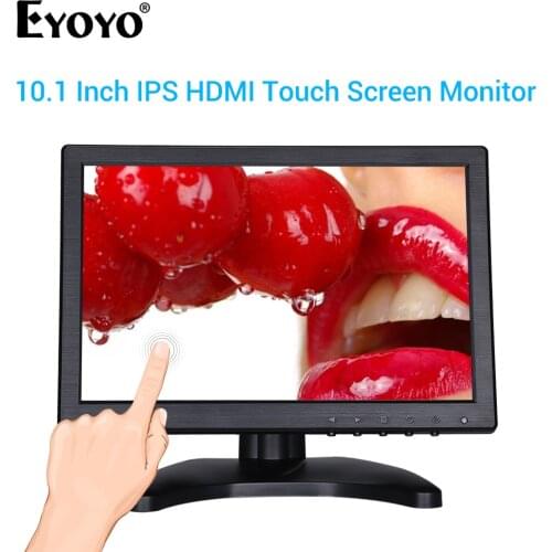 Eyoyo EM10W 10.1 Inch IPS Touch Mini Computer PC LCD Screen Monitor 1280x800 VGA HDMI USB for PC DVR CCTV TV Security Display