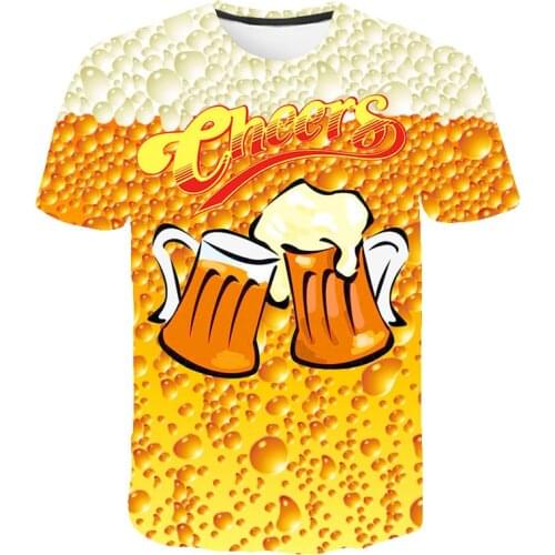 Summer Beer Drink Graphic Men t-shirt Fashion Casual Round Neck Short Sleeve t-shirts Tops 3D Print t shirt 2021 New Arrival