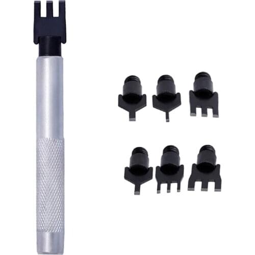 KAOBUY Leather Flat Punch Tool Set Steel Handle Can Replacement Head Stainless Steel Leather Carving Tools