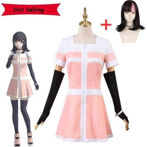 Anime Akudama Drive Cosplay Costumes Ordinary Person Swindler Uniforms Women Pink Cos Halloween Dress Set Christmas Party Wigs