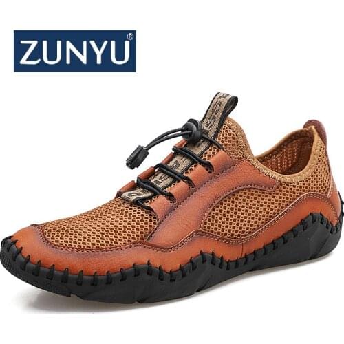 ZUNYU 38-48 Mens Casual Shoes Men Summer Style Mesh Flats Shoes For Men Loafers Leisure Shoes Breathable Comfortable Footwear