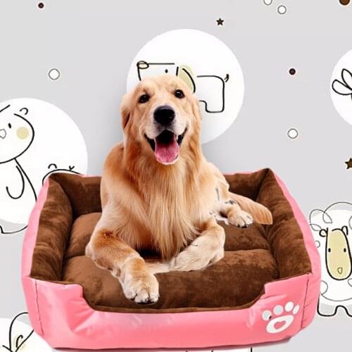 Paw Pet Soft Fleece Sofa Dog Beds Waterproof Bottom Soft Fleece Cushion House Soft Winter Warm Plush Cat Bed House Kitten Pad