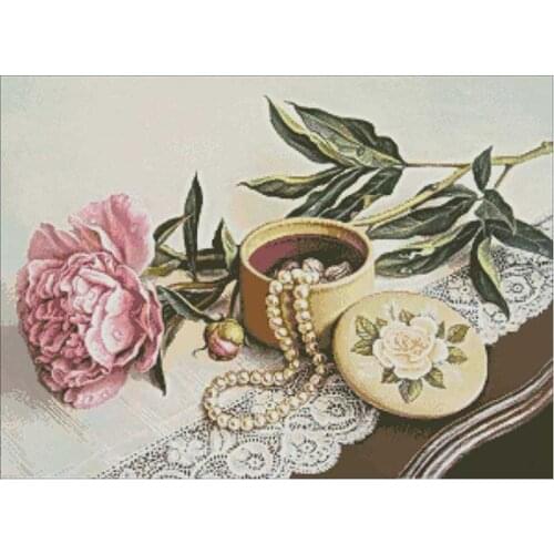 Roses and jewelry box patterns Counted Cross Stitch 11CT 14CT 18CT DIY Cross Stitch Kits Embroidery Needlework Sets home decor