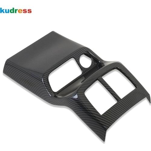 For Kia Seltos 2019 2020 Carbon Fiber Rear Seat Air Vent Cover Trim AC Outlet Frame Covers Stcikers Car Interior Accessories