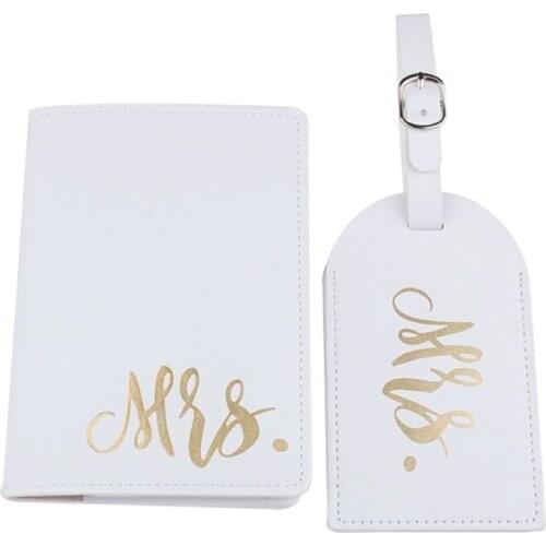 Mr Mrs Passport Cover with Luggage Tags Holder Case Organizer ID Card Travel Protector Organizer