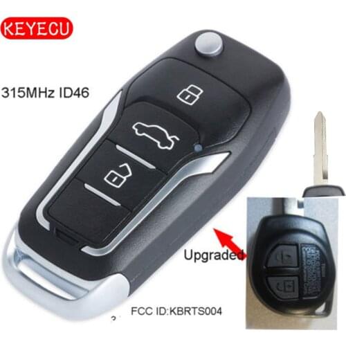 Keyecu Upgraded Remote Key Fob 315MHz ID46 for Suzuki Swift SX4 2006-2010 FCC: KBRTS004