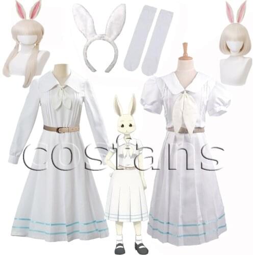 Beastars Haru Cosplay Costumes Uniform White Rabbit Animal Cute Kawaii Dress aru Wig Rabbit Synthetic Hair Party Cosplay Wigs