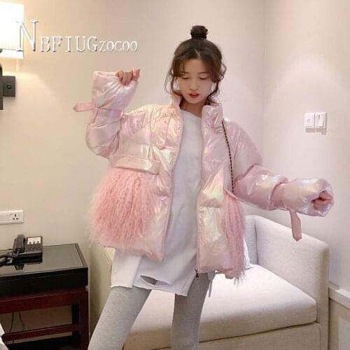 Women Parkas Winter 2020 New Korean Loose Short Style Fashion Thick Outwear Fluorescent Color Female Coat