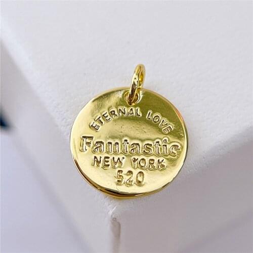 1PCS Real 18K Gold Plated Necklace Pendant Charms for Jewelry Findings Components Making Supplies DIY Cupron Accessories