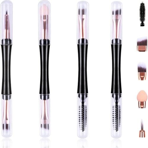 Professional 1pcs Double Head Makeup Brush Eyebrow Brush Eyebrow Comb Eye Shadow Eyeliner Blending Beauty Eyebrow Makeup Brushes