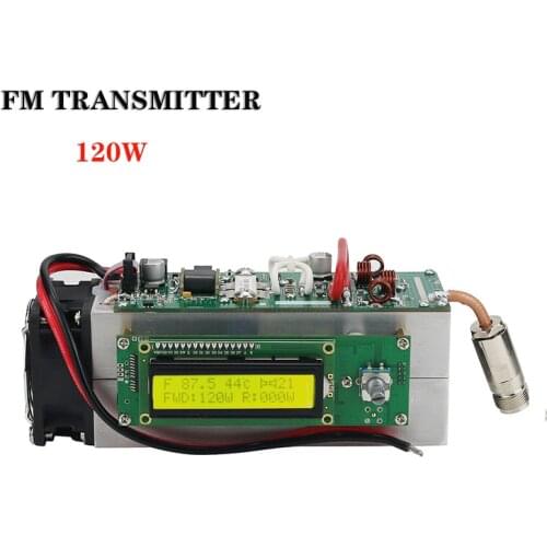 Maxgeek High Precision 0-120W Adjustable 87.5-108MHz FM Transmitter Radio Station Ham Full Protection Design Support SD Card MP3