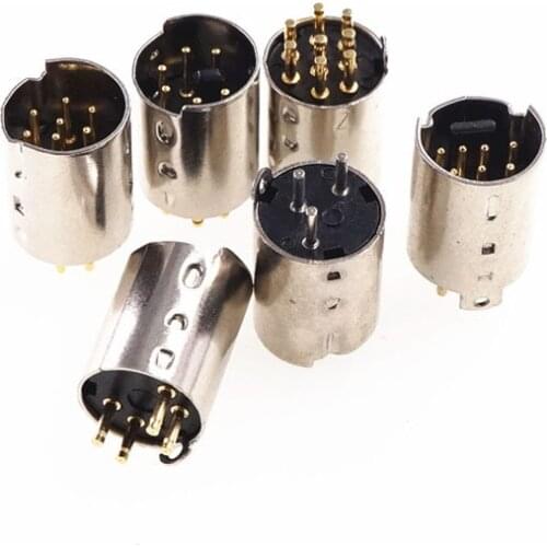 5 pcs Mini Din Plug Male Din Connector 3 4 5 6 7 8 9 10 Pin PCB mount Straight CNC machined Header Pins Plug Board Solder