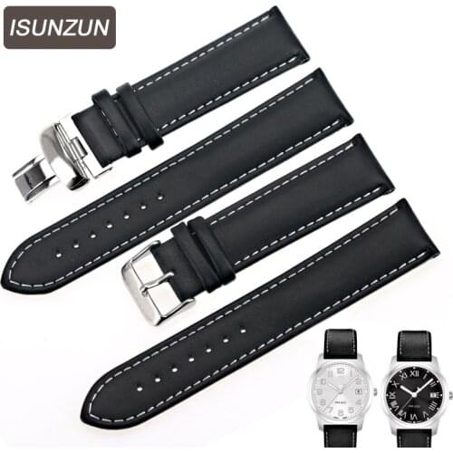 ISUNZUN Watch Straps For Tissot T014 T049 PR100 Genuine leather 19MM Watch Band High Quality Nato Leather Strap Watchbands