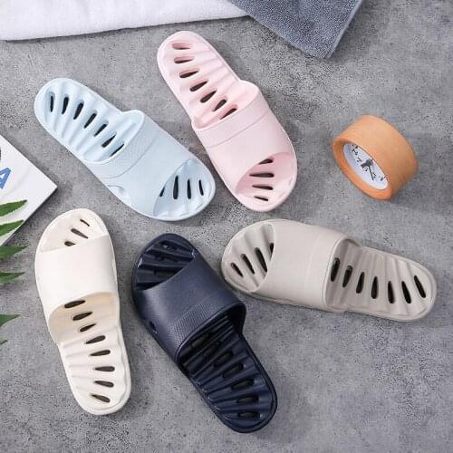 Lovers Home Slippers Men/Women Seasons Leaking Bathroom Bathing Non-Slip Wear-Resistant Sandals Ladies Fashion House Flip-Flops