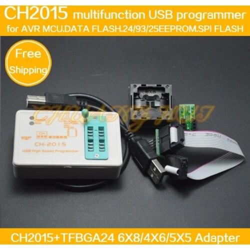 SPI FLASH USB Programmer CH2015+BGA24 to DIP8 Adapter TFBGA24 for FLASH N25Q032A eeprom/AVR/DATA FALSH Programmer