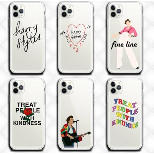 Styles Treat People With Kindness Phone Case Clear for iphone 12 11 Pro max mini XS 8 7 6 6S Plus X 5S SE 2020 XR cover