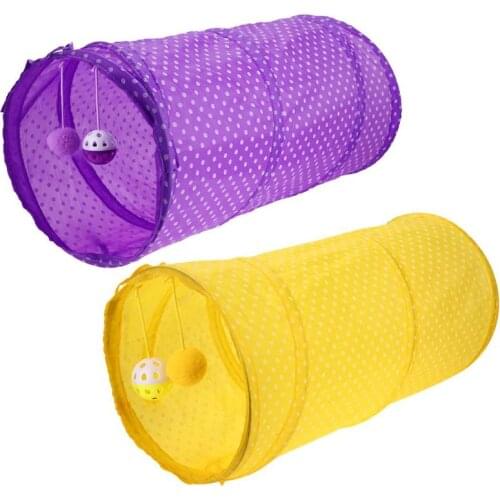 Pet Cat Tunnel Tubes Collapsible Crinkle Kitten Rabbit Play Funny Tunnels