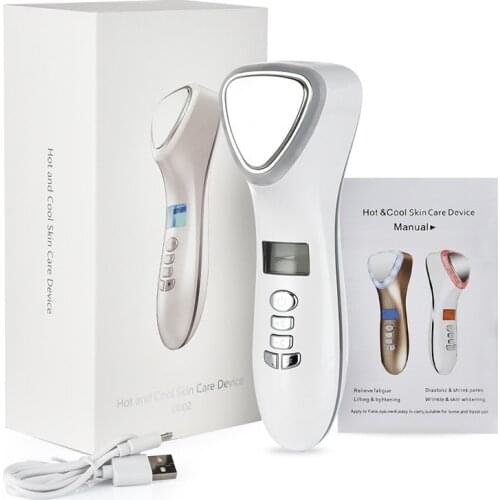 Cold and hot color light skin rejuvenation beauty instrument ultrasonic iontophoresis cleaning facial instrument