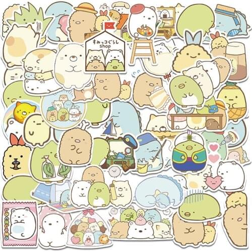 50 Pcs/Set Kawaii Sumikko Gurashi PVC Japanese Anime Waterproof Stickers Scrapbooking Diy Stationery Diary Sticker Luggage