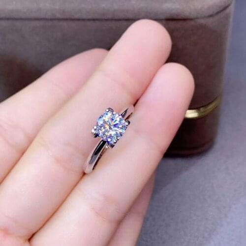 Woman Moissanite Womens ring Free shipping 925 sterling silver Fine jewelry