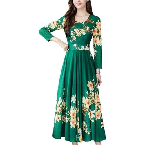 Summer dress Dress Floral Print Waist Tight Polyester A-line Dress for Daily Life robe femme Womens Clothing 2021