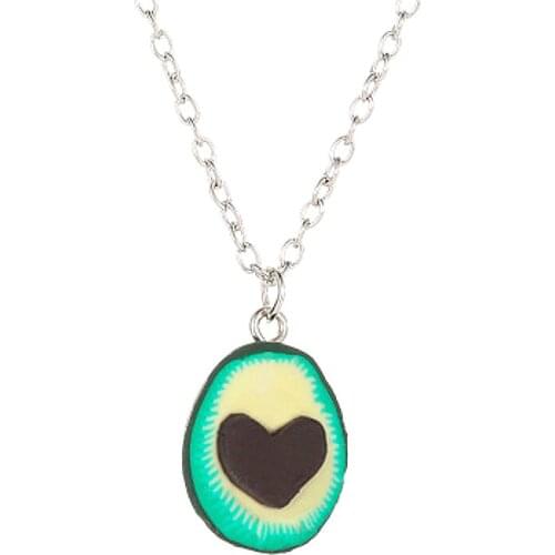 1@# Single Sell For Women Jewelry Gifts Shine Fashion Necklace Cartoon Avocado Fruits Heart Choker Pendant Necklace