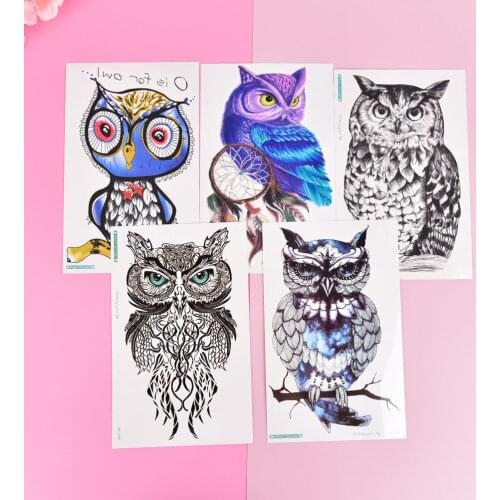 1PC Owl Design Large Arm Tattoo Sleeve Flash Hedwig Temporary Tattoo Sticker Waterproof Henna Tatoo Stationery Stickers
