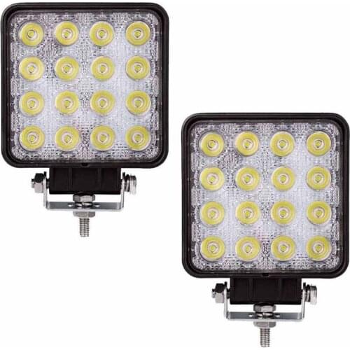 2 pcs 48W 6000k LED Spot Beam Square Work Lights Lamp Tractor SUV Truck 4WD 12V 24V