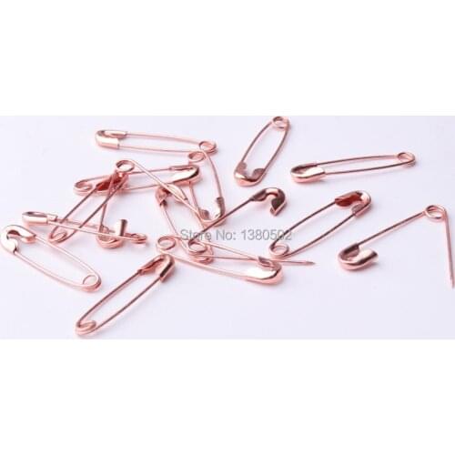 200pcs 19/22mm Rose gold color metal Brooch Safety Pins charming pins for label garment accessories