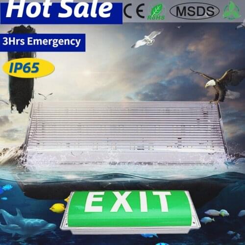 36CM 3 Hours SMD 6W 8W LED Emergency Light Exit Sign With Rechargeable Battery For Home Safety Shopping Mall Free Ship