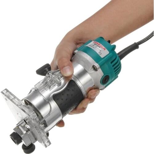 450W 10000rpm Woodworking Electric Trimmer Wood Milling Engraving Slotting Trimming Carving Machine 220V 110V Wood Router Tool