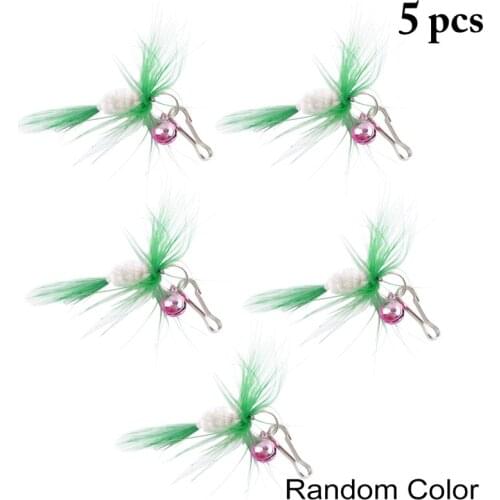 5PC Replacement Feather Cat Toy Funny Interactive Cat Teaser Replace Cat Toy Refill Mosquito Shape With Bell Toy Pet Accessories