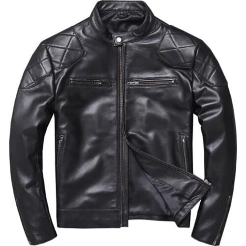 Automotive Genuine Leather Jacket and Coat 4XL Sheepskin Leather Jackets Overcoats Slim Fit Real Leather Coats Winter Streetwear
