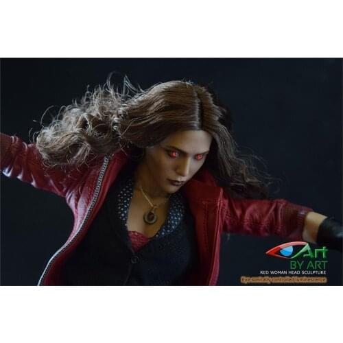 BY-ART BY-T5 1/6th Scale Red Woman Head Sculpt Witch (with LED Eyes) For 1/6th Action Figure