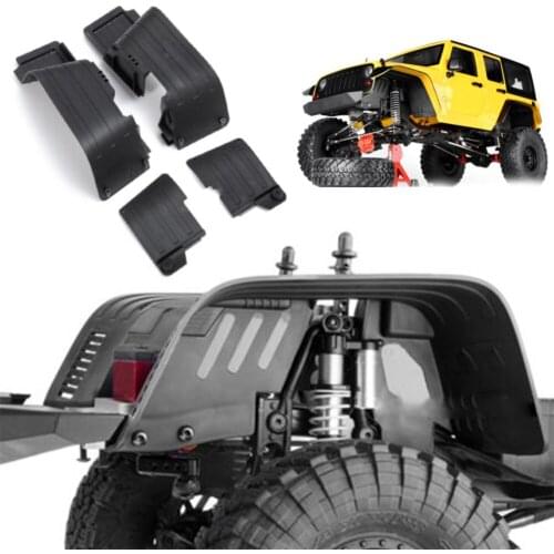 RCTOYFUN 1 Set Plastic Black Front Rear Center Mudguard Appearance Accessories For 1/10 RC Crawler Axial SCX10II AX90046 AX90027