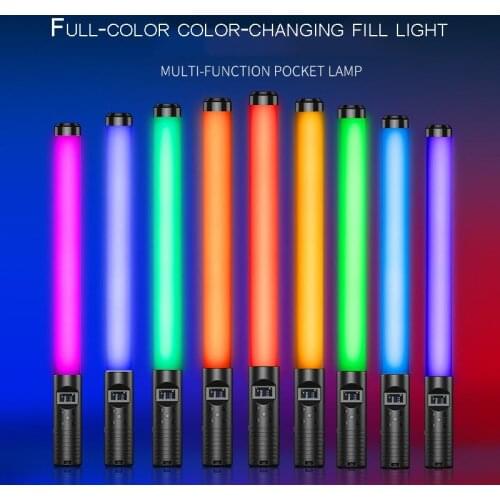 RGB Colorful Led Photography Fill Light Stick Handheld RGB Colorful Light Wand Led Portable Temperature Fill Light